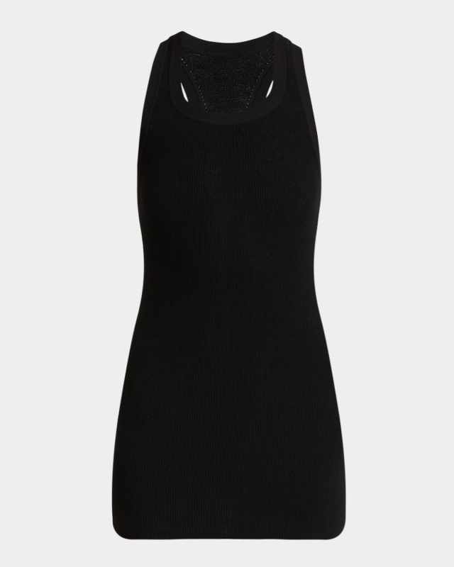 Matte Viscose Ribbed Knit Tank Top